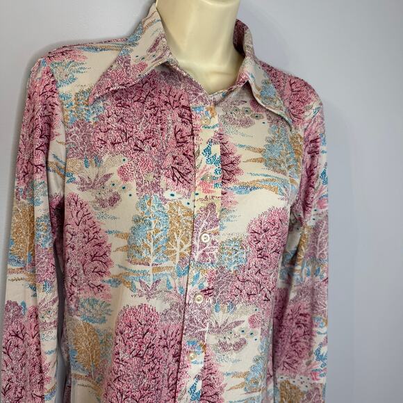 Helen Sue Vintage 80's Button Down Pointed Collar Women's L - Picture 3 of 7